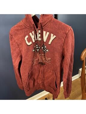 Chevy Branded, Chevy Power Full Zip Hoodie, Maroon Men’s Small